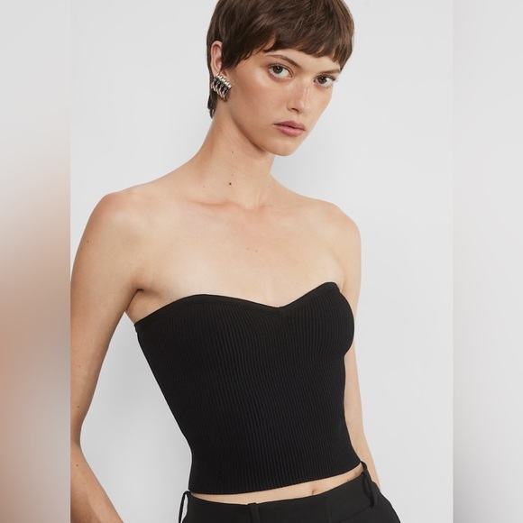 Aritzia Babaton Sculpt Knit Sweetheart Ribbed Tube Top in Black – Size XS - Picture 9 of 16